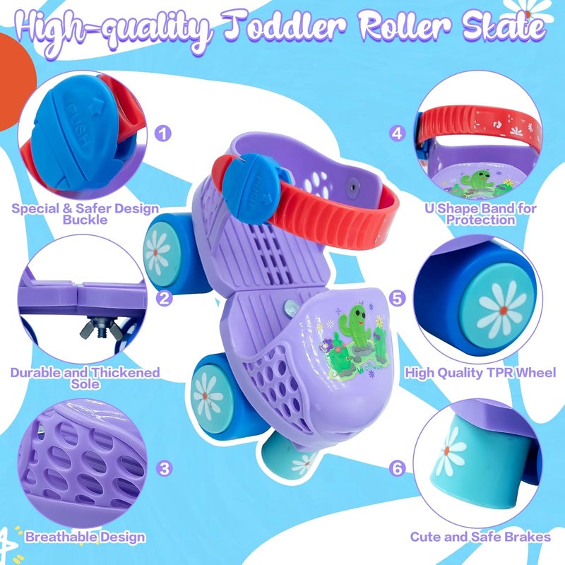 WELLWON Kids Roller Skate for Girls Boys Ages 2-5 Years Old, Adjustable Toddler Rollerskates, Children Beginner Roller Skate - Image 4